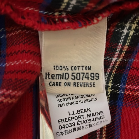 L.L. Bean Red Scotch Plaid Cotton Flannel Pajama Pants, Medium - Picture 7 of 10